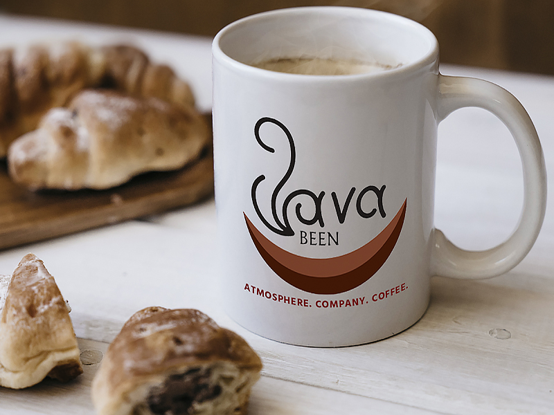 Java Been's delicious pastry with a hot latte photo